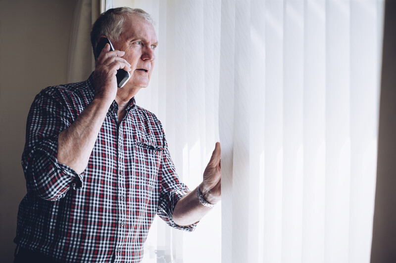 Eldery Man Ringing About Family Dispute Service